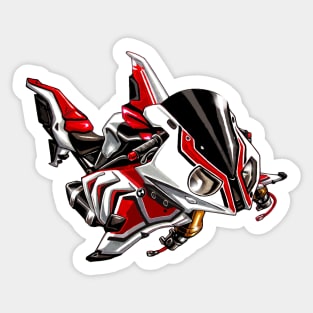 BMW S1000RR Shark White & Red Sticker